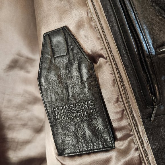 Wilsons Leather Mens Pelle Studio Thinsulate Black Jacket Removable Vest Large - Picture 5 of 15